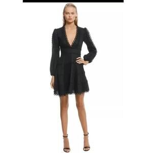 Zimmermann Heathers Flounce Black Dress Size: 2